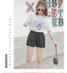 Women Striped Casual Shorts Korean Harajuku Loose All Match Sports Shorts Summer Fashion Simple Yoga Thin Mini Shorts Female