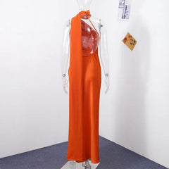 Backless Lace-Up Maxi Dress | Ribbon Sleeveless Evening Gown - Femstylo