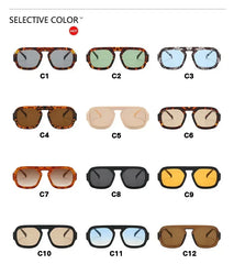 DOHOHDO 2025 Fashion Square Sunglasses Women New Retro Black Brown Thick Frame Pilot Sun Glasses Woman Chic Polygon Shades UV400