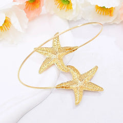 New Fashion Golden Alloy 2 Starfish Arm Bracelet for Women Summer Beach \Dance Party Cuff Bracelets Jewlery Accessories Gifts