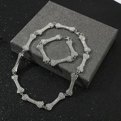 Men Hip Hop Full Rhinestone King Queen Pendants Necklaces Bling Bling Iced Out Cuban Link Chain Hiphop Necklace Men Jewelry Gift