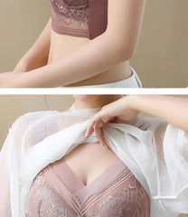 L-6L Women Large Bra Push Up Ice Silk Seamless upper Bralette Lace Wireless Summer Bras Plus Size Top Lingerie Underwear 15019