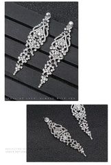 Trend Crystal Drop Earrings – Elegant Long Dangle For Bridal | Femstylo