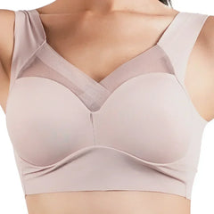 Women's Strappy Push Up Bra Seamless Padded Tops Casual Plus Size Soft Wireless Woman Bras XL-6XL Ice Silk Underwear