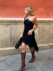 Women’s Asymmetrical Sling Dress - V-Neck Party Wear Spring 2025