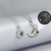 Superior Sense Sun and Moon Lovers Magnetic Men's and Women's Necklace Niche Design Alloy Chain