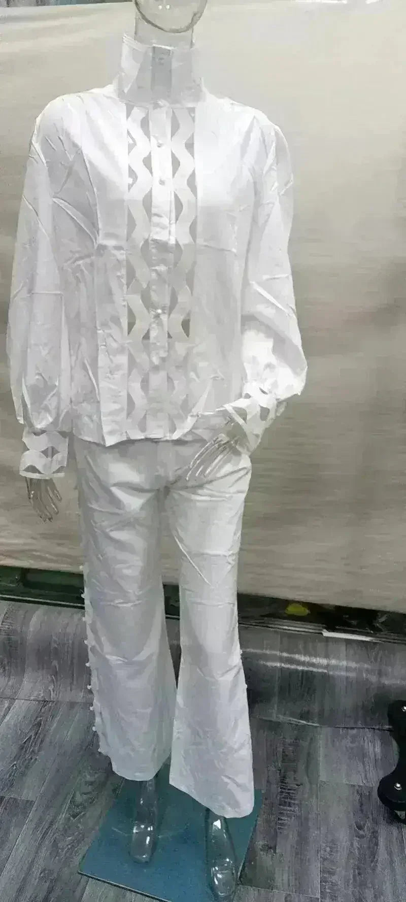 Two Piece Pants Sets Sexy Hollow Out Women Autumn Clothing Stand - Femstylo