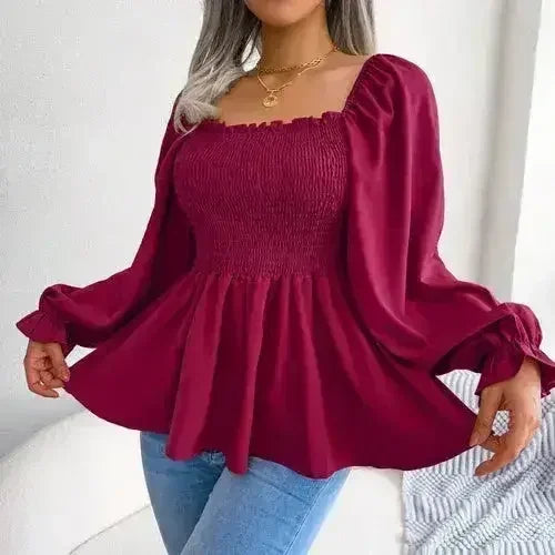 Loose Fit Chiffon Blouse - Elegant Polyester Top | Femstylo - Femstylo