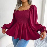 Loose Fit Chiffon Blouse - Elegant Polyester Top | Femstylo - Femstylo