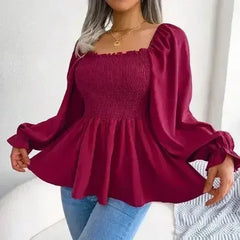 Loose Fit Chiffon Blouse - Elegant Polyester Top | Femstylo - Femstylo