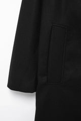 TRAFZA Winter Coat For Women 2024 Solid Lapel Double Breasted Long Cardigan Top Female Pokcet Streetwear Woman New In OuterCoat