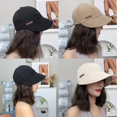 Women's Foldable Sunhat Summer Outdoor Beach Fisherman Hat Sunscreen UV Protection Cap Adjustable Cotton Wide Brim Bucket Caps
