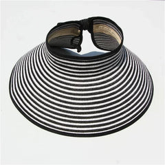 Women's Summer Hat Large Brim Foldable Breathable Empty Top Sun Hat Beach Accessories Outdoor Casual Sunshade Sunhat Visor New