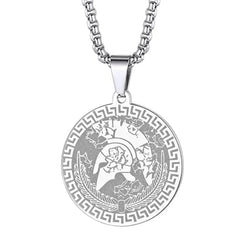 Mens Ancient Greek God Spartan Warrior Pendant Gladiator Necklace Women Mythology Spartan Helmet Charm Neck Chain Amulet Jewelry