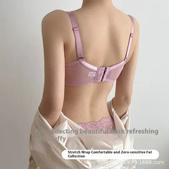 Lingerie Women's Thin BrasLace Full Cup BrasBeautifully Embroidered BrasAnti-SaggingUltra-Thin Bras