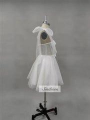 Smileven Short Wedding Dress A Line Sweetheart Neck Shiny Glitter Bride Dresses Mini Bows Strap Vestido de novia 2024 Customized