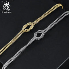 ORSA JEWELS Classic 14K Gold Double Layer Corn Chain Bracelet Fashion 925 Sterling Silver Bracelet for Women Party Jewelry SB196