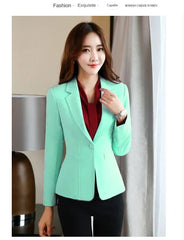 Korean Women's Fit and Tailored Blazer Jacket for Spring and Autumn Office Lady OL Casual Business Suit for Women Trendy Style