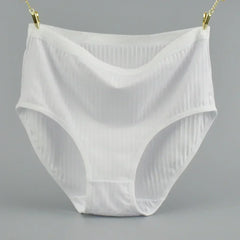 Soft High Waist Cotton Panties Underwear For Women Breathable Plus Size Woman Briefs Female Lingerie Underpants Panty Striped