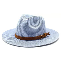 New Big Size 59-60CM Panama Hat Summer Sun Hats for Women Man Outdoor Beach Straw UV Protection Cap Chapeau Jazz Trilby Cap