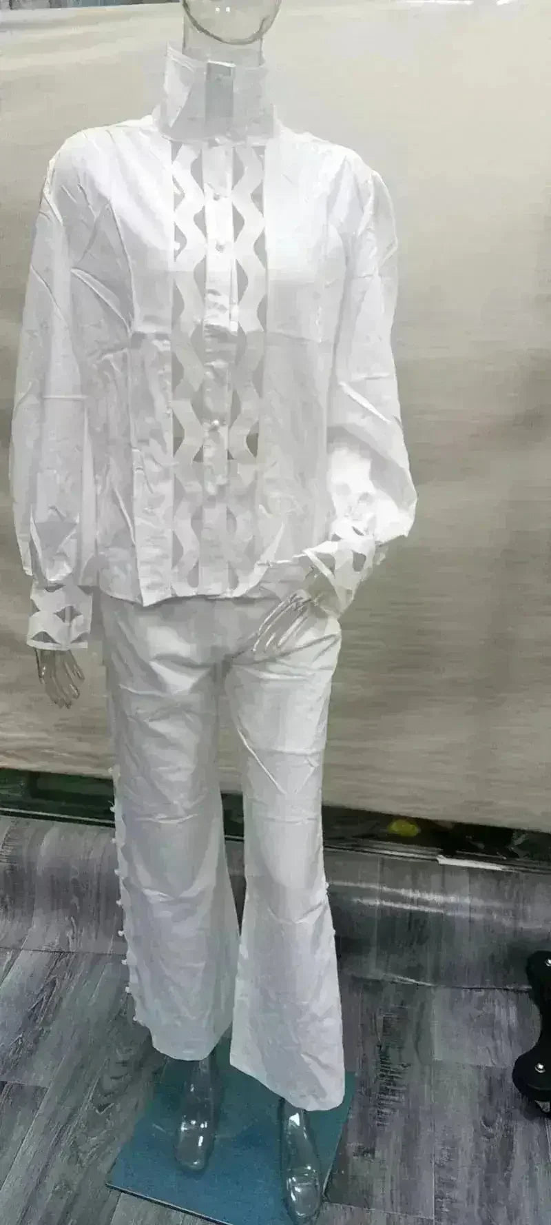 Two Piece Pants Sets Sexy Hollow Out Women Autumn Clothing Stand - Femstylo