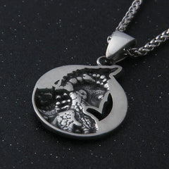 stainless steel King of War Spartan Warrior Portrait Pendant Men\'s Necklace Trend Rock Hip Hop Party Jewelry Christmas Gift