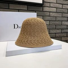 Outdoor Sunshade Hats Summer Breathable Hollow Knitted Korean Fashion Women Fisherman Hat Permeability Crochet Retro Bucket Hat