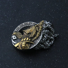 stainless steel King of War Spartan Warrior Portrait Pendant Men\'s Necklace Trend Rock Hip Hop Party Jewelry Christmas Gift