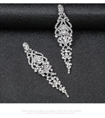 Trend Crystal Drop Earrings – Elegant Long Dangle For Bridal | Femstylo