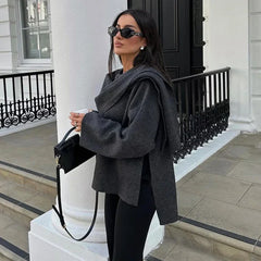 MUJER Plush Winter Coats for Women Asymmetric Scarf Demi-season Jacket for Women Parkas Long Sleeve Padded Coat Woman Jacket