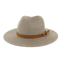 New Big Size 59-60CM Panama Hat Summer Sun Hats for Women Man Outdoor Beach Straw UV Protection Cap Chapeau Jazz Trilby Cap