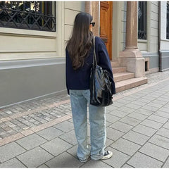 Stand Collar Women Winter Woolen Coats 2025 Autumn Single Breasted Loose Female Long Sleeve Jacket Office Lady Street Short Coat