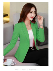 Korean Women's Fit and Tailored Blazer Jacket for Spring and Autumn Office Lady OL Casual Business Suit for Women Trendy Style