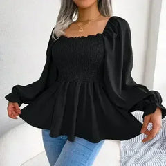 Loose Fit Chiffon Blouse - Elegant Polyester Top | Femstylo - Femstylo