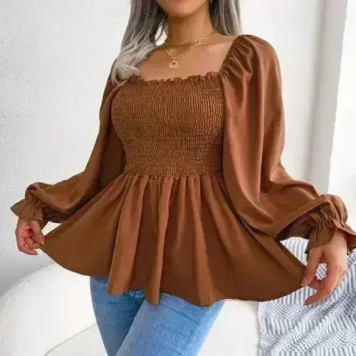 Loose Fit Chiffon Blouse - Elegant Polyester Top | Femstylo - Femstylo