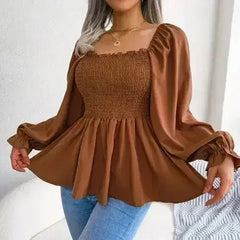 Loose Fit Chiffon Blouse - Elegant Polyester Top | Femstylo - Femstylo