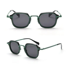 Caterside Punk Retro Polarized Sunglasses Men Mental Fashion Square Sun Glasses Women Outdoor Travel Driving Eyewear UV400