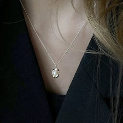 New Trendy Fashion 925 Silver Pearl Simple Elegant Thin Chain Pendant Necklace for Women Girl Jewelry Dropship Wholesale