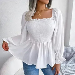 Loose Fit Chiffon Blouse - Elegant Polyester Top | Femstylo - Femstylo
