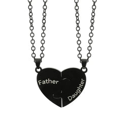 Father Mom Son Daughter Family Necklace Love Heart Puzzle Pendant Necklace Stainless Steel Jewelry for Women Mother's Day Gift