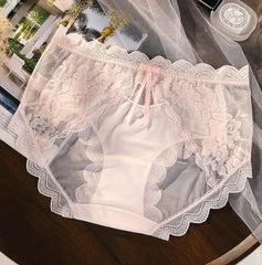 XL-3XL Big Size Women Lace Panties Summer Transparent Hollow Briefs Female Lingerie Sexy Underwear Breathable Underpants New