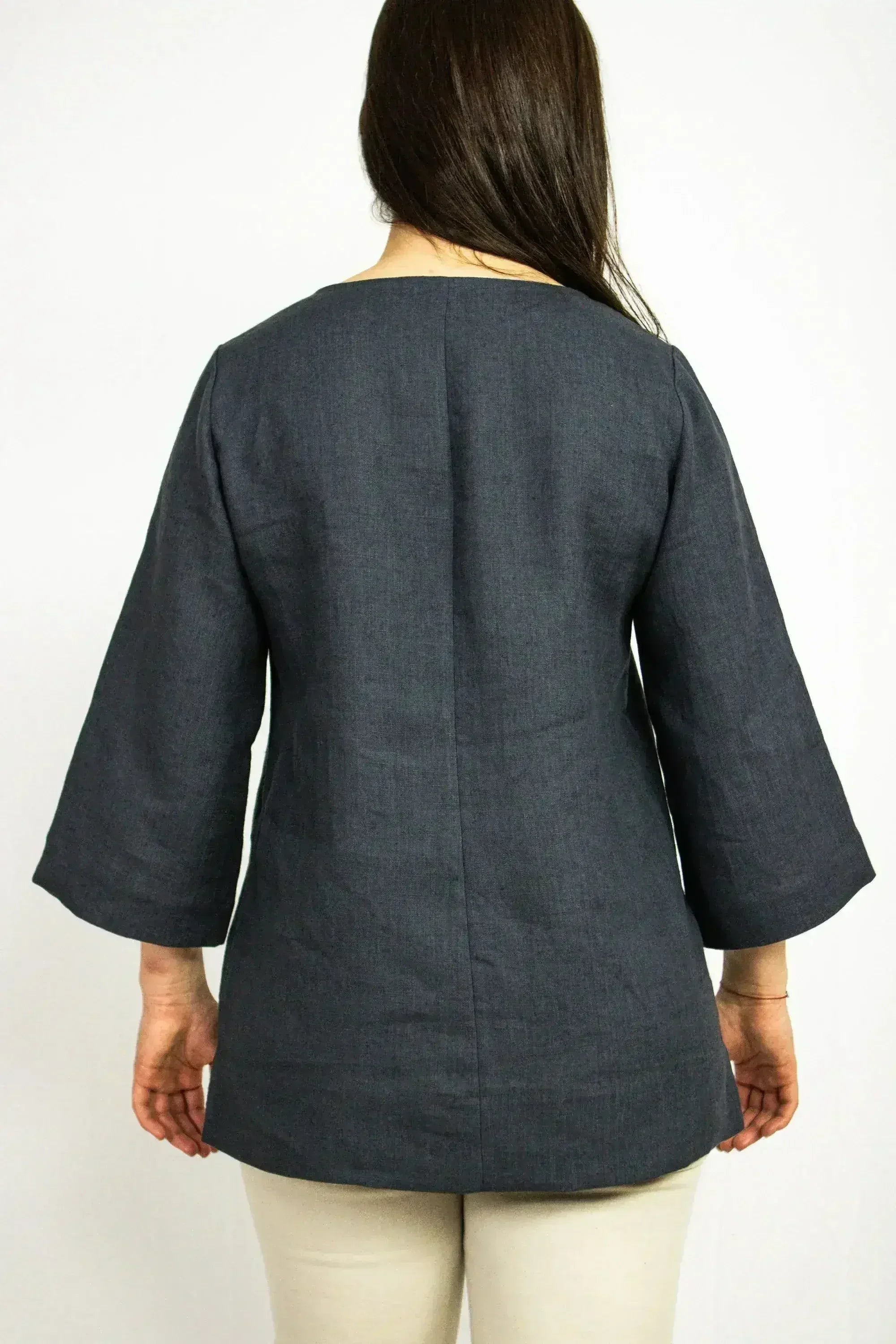 Dark Plum linen oversize top - Femstylo