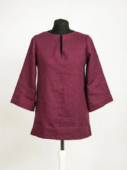 Dark Plum linen oversize top - Femstylo