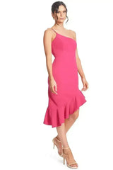 Rufflin' Round Dress - Asymmetric dress with ruffle hem - Femstylo
