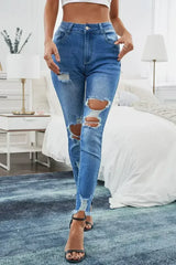 Distressed Skinny Jeans - Femstylo