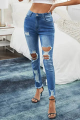 Distressed Skinny Jeans - Femstylo