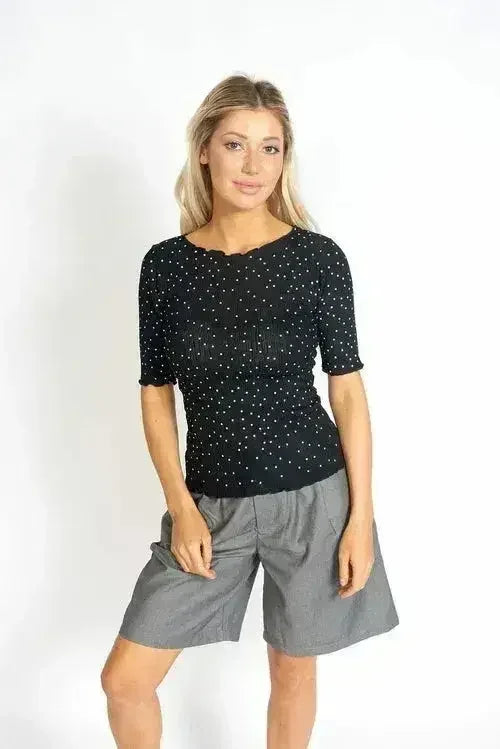 So Sweet Frill Polka Dots Top - Femstylo