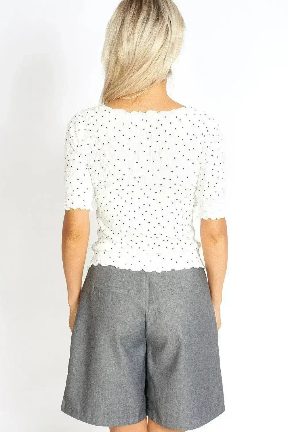 So Sweet Frill Polka Dots Top - Femstylo