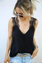 Spaghetti Strap Black One More Night Lace Cami Tank - Femstylo