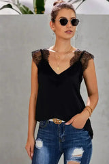 Spaghetti Strap Black One More Night Lace Cami Tank - Femstylo